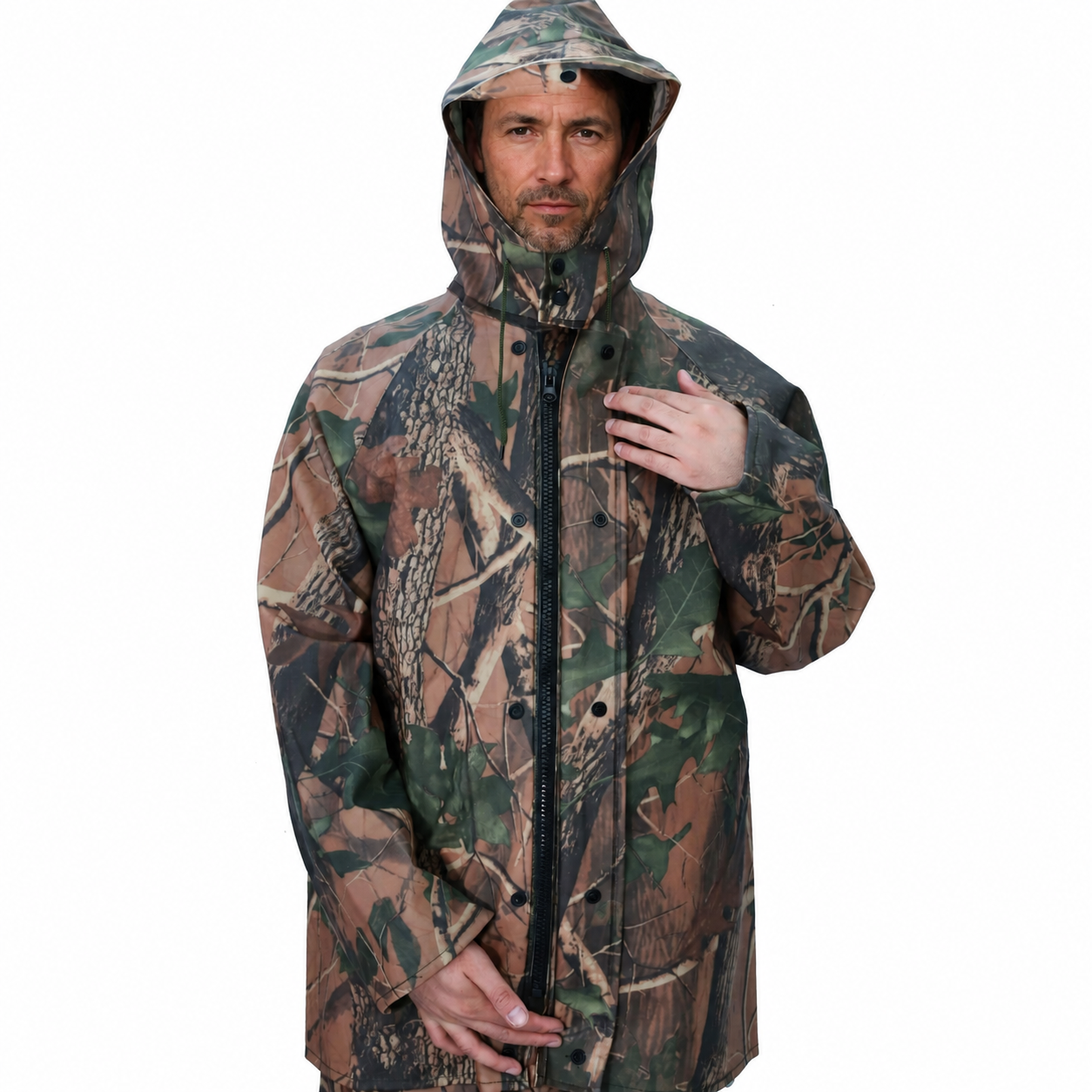 Camouflage PVC Waterproof Rain Jacket