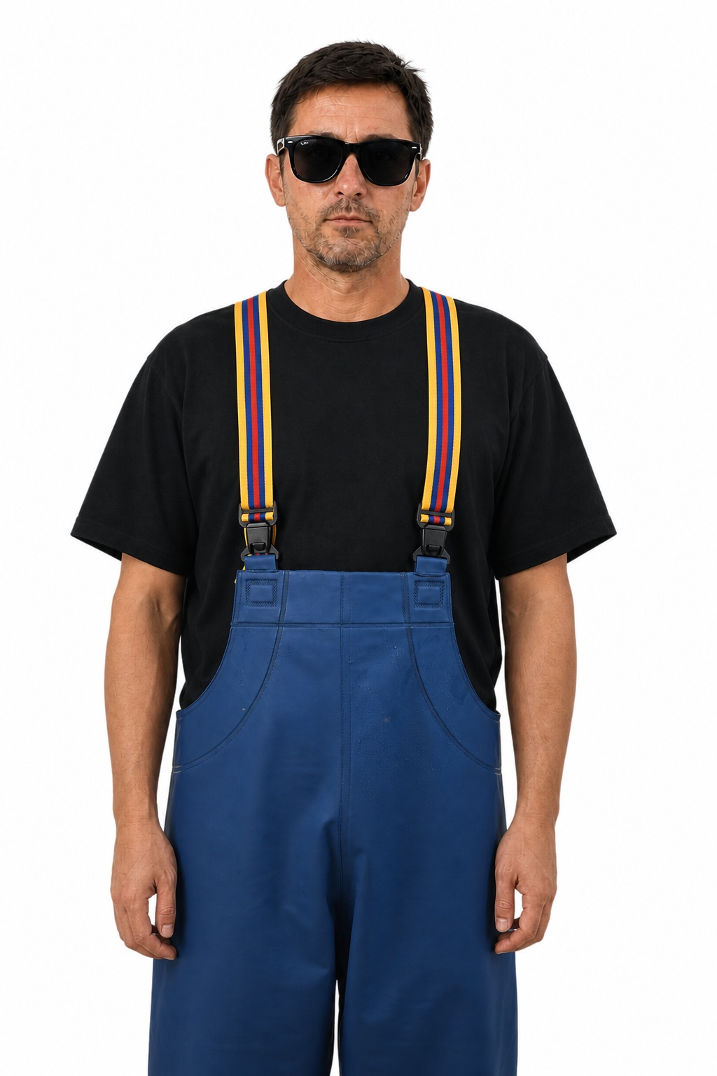 Navy blue PVC bib pants category