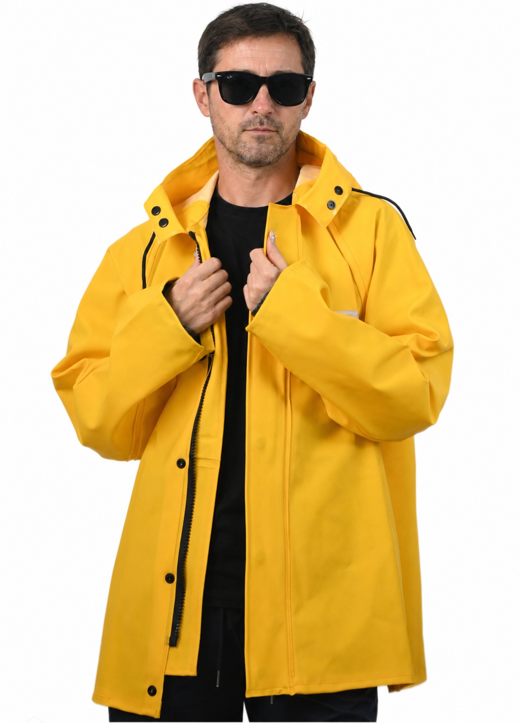 Yellow PVC marine rain suit category