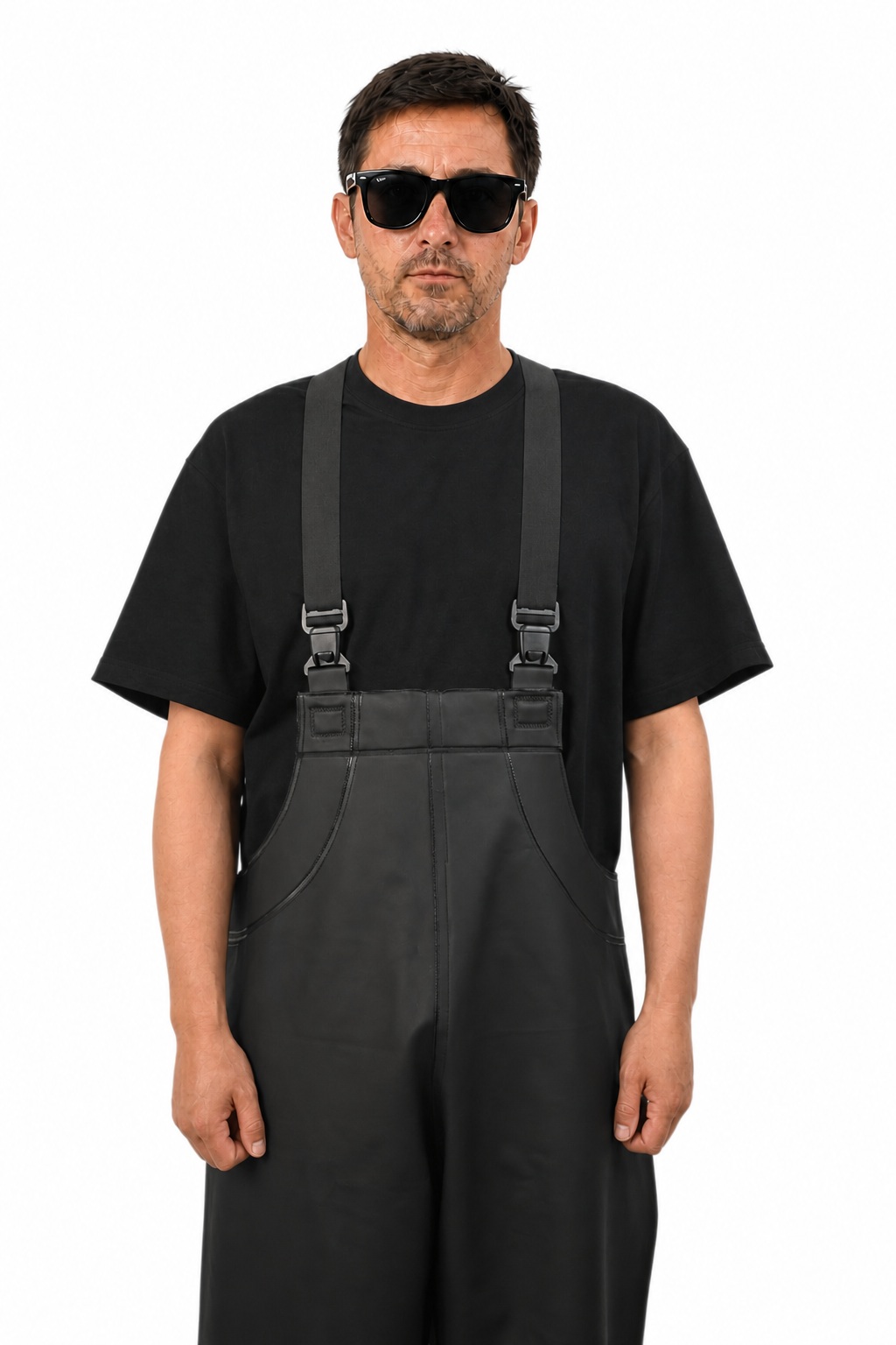 Black 0.45 mm PVC Bib Pants