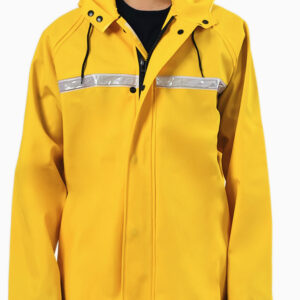 Medium weight 0.55mm yellow PVC waterproof fishing jacket