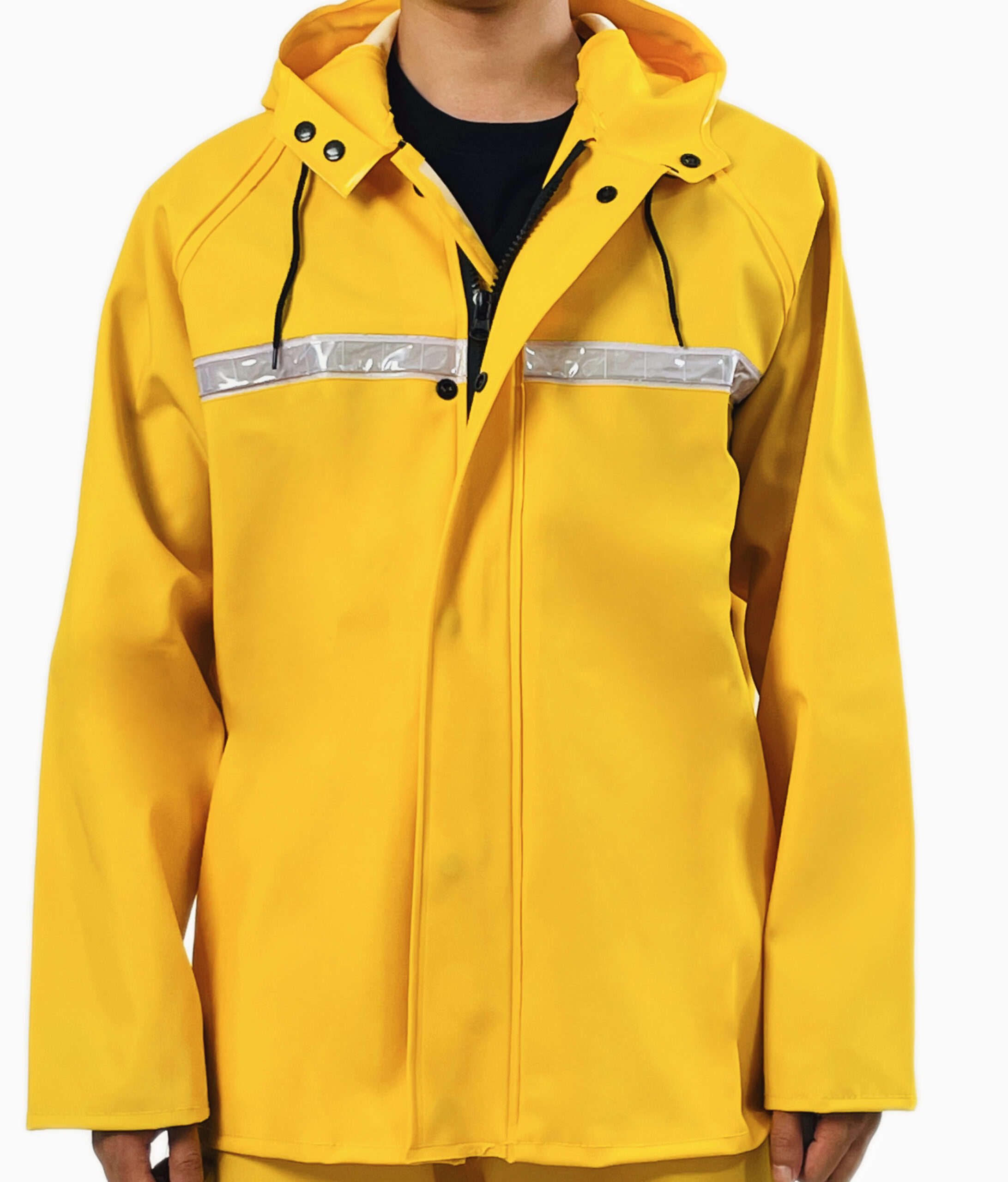 Medium weight 0.55mm yellow PVC waterproof fishing jacket