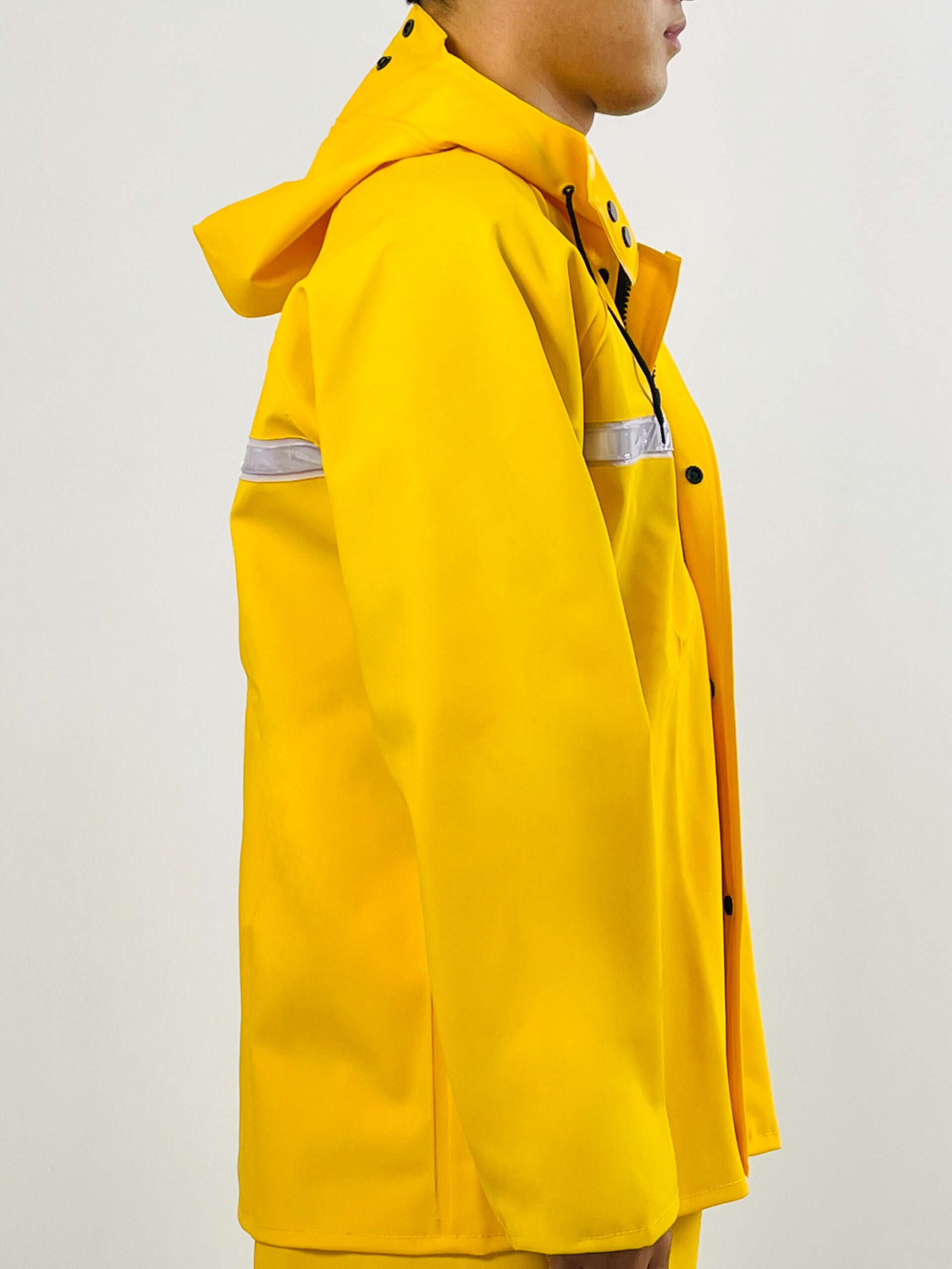 Medium weight 0.55mm yellow PVC waterproof fishing jacket - 图片 3