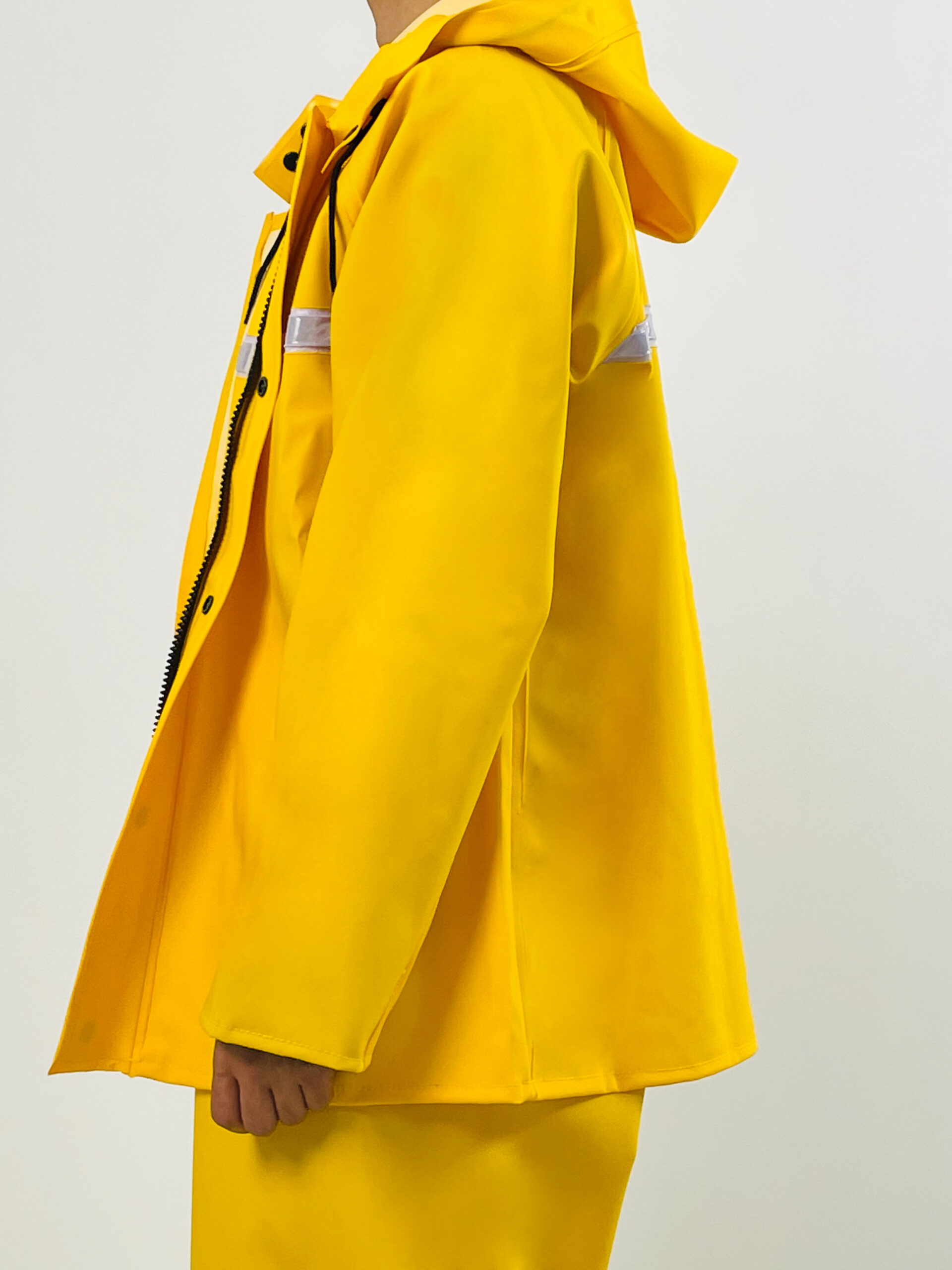 Medium weight 0.55mm yellow PVC waterproof fishing jacket - 图片 2