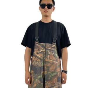 Mid-weight branch camouflage bib waterproof pants