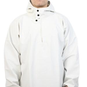 Lightweight white waterproof pullover jacket
